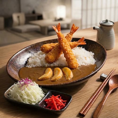 TÔ CƠM CÀ RI TÔM CHIÊN XÙ - EBI KATSU CURRY