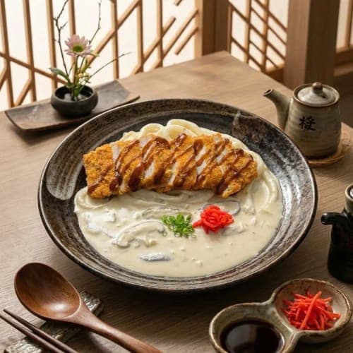 MÌ UDON XỐT KEM NẤM MISO - GÀ CHIÊN XÙ