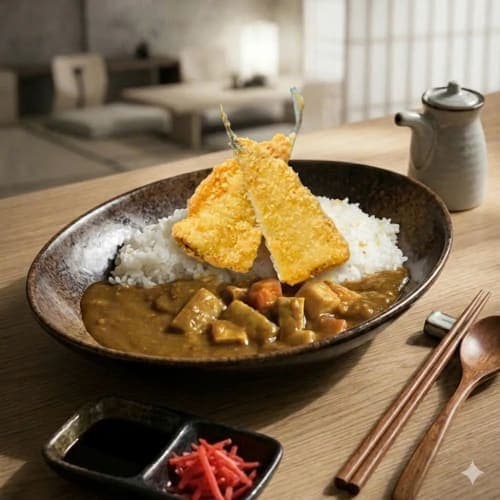 TÔ CƠM CÀ RI CÁ AJI CHIÊN XÙ