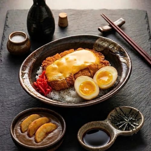 TÔ CƠM PHÔ MAI CÀ RI THỊT GÀ CHIÊN XÙ