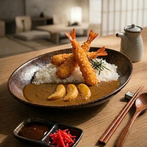TÔ CƠM CÀ RI TÔM CHIÊN XÙ - EBI KATSU CURRY