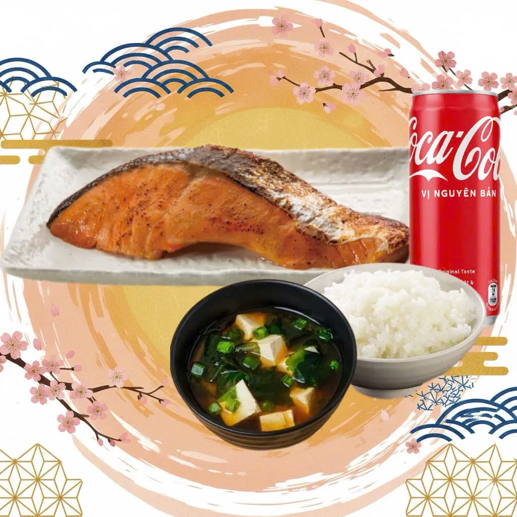 SÉT CƠM CÁ HỒI NƯỚNG