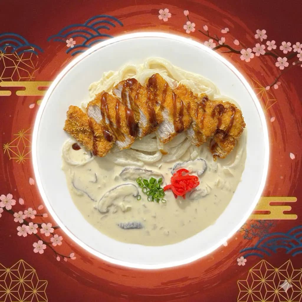 MÌ UDON XỐT KEM NẤM MISO - THỊT HEO CHIÊN XÙ